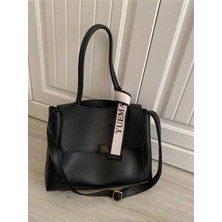 Kadın Siyah Yavru Çantalı Askılı El Omuz Çantası