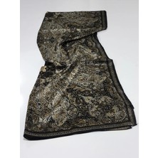 Diorel Etro  Vual Ipek Şal Etnik Desen Siyah Gold