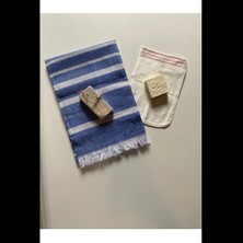 Herşeytrend Gelin Hamamı Seti, Premium Peştemal , Ponza Topuk Taşı, Doğal Zeytinyağı Sabun, Kese 4lü Set