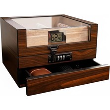 Falconetti Sedir Ağacı Kahverengi Camlı 45 Puro Kapasiteli Humidor Puro Kutusu RD70KHV