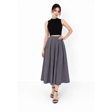 Lubiti Pileli Duble Kumaş Uzun Etek