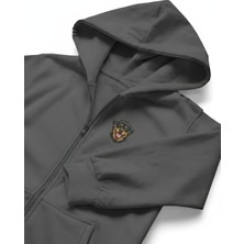 Muhtar Store Erkek Rottweiler Baskılı Oversize Fermuarlı Hoodie