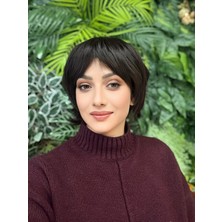 Aura Peruk Siyah Yogunlugu Şahane Olan Kısa Emma Modelimiz