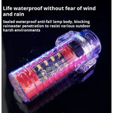 5'i 1 Arada Şarjlı El Feneri & Rüzgar Geçirmez Plazma Çakmak - Darbeye Dayanıklı Transparan Gövde