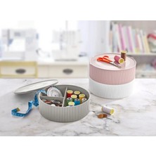 EkoAlışverişDünyam 3 Gözlü Saklama Kabı Dikiş ve Takı Kutusu - Beyaz