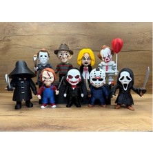 You Toys Halloween 9lu Set Figür Oyuncak(Freddy+Chucky+Jigsaw+Michael+Jason+Ghostface..