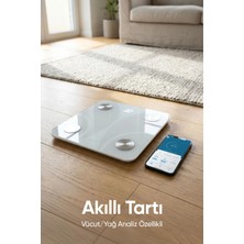 Glorifar Dijital Baskül Fitscale Bluetooth Beyaz Vücut Analiz Tartısı