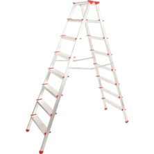 Trio A Tipi 8 Basamaklı Çift Çıkışlı Alüminyum Merdiven 181 cm