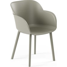 Tilia Shell-P Polipropilen Kollu Sandalye Çimento Gri - Bahçe, Balkon, Dış Mekan, Kafe, Restoran İçin