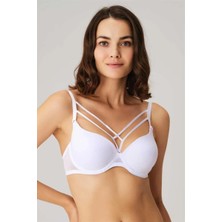 Hsc Bilişim Balenli Desteksiz Dolgusuz Askıları Çıkabilen Yaka Detaylı T-Shirt Sütyeni