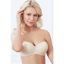 Hsc Bilişim Balenli Destekli Dolgulu Askısız Straplez Günlük Klasik T-Shirt Sütyeni