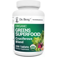Dr. Berg  (Özelsporcugıdaların'dan !!)  Greens Superfood Cruciferous -11 Phytonutrient- Energy, Immune System Liver Veggie - 250 Tablet.abd Menşei.69.