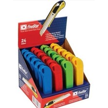 Meridyen Plastik Metal Gövdeli Maket Bıçağı 18 Mm, Five Star