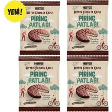 Harras Şekersiz Bitter Çikolata Kaplı Pirinç Patlağı - Diyet, Fit Atıştırmalık, Glütensiz 37 gr x 4 Adet