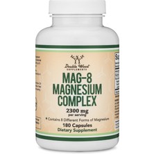 Double Wood (Özelsporcugıdaların'dan !!) Magnesium Mag-8 Complex 180 Capsules (436MG Elemental Magnesium Provided By 2,300MG Of Eight Different Forms Of Magnesium).39.