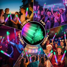 My Best Store LED Işıklı 3 Modlu Kauçuk Işıklı Sünger Parti Çubuk Sopa - 46 cm (6’lı Paket) (4887) Myb