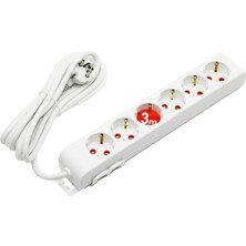 My Best Store 6lı - 3mt Uzatma Kablo - Topraklı Grup Priz (4887) MYBESTSTORE-482957