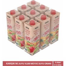 Harras %100 Karışık Meyve Suyu 9 x 1 Litre | Şeker Ilavesiz ve Alerjen Içermez