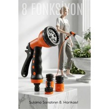 MiraLive 8 Fonksiyonlu Ayarlı Hortum Seti Yüksek Basınçlı Araba Yıkama Bahçe Sulama Tabancası