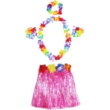 My Best Store Luau Aloha Hawaii  Kolye Etek Taç ve Bileklik Seti Pembe (4887) MYBESTSTORE-482957