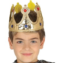 My Best Store Altın Renk Kumaş Malzemeden Imal Yetişkin ve Çocuk Kral Tacı 55 cm (4887) MYBESTSTORE-482957