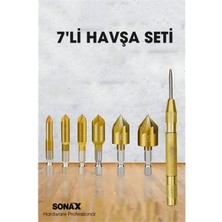 MiraLive 7'li Hss Titanyum Kaplı Kılavuz ve Havşa Matkap Ucu Seti + Otomatik Zımba