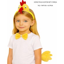 My Best Store Horoz – Tavuk Kostüm Aksesuar Seti - Taç Papyon Kuyruk (4887) MYBESTSTORE-482957