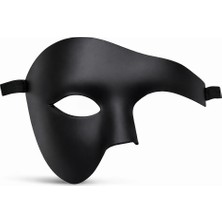 Siyah Yarım Erkek Maske - Phantom Parti  Balo Maskesi - Lisinya