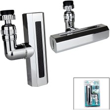 My Best Store Gümüş  Geniş  360 Derece Dönebilenoynar Başlık - 4 Mod  Perlatör Şelale Musluk Ucu (4887)