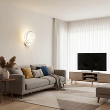 Elizim Home Lighting Halka Kristal Taşlı Krom Ledli Aplik