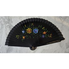 Alfa Life Marketing Bambu Çift Taraflı Siyah Yelpaze 12'li Paket