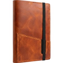 Bilikolik Hakiki Deri El Yapımı A5 Defter ve Ajanda Kılıfı & Organizer - Cep Telefonu ve Kalem Tutuculu - Defter ve Kurşun Kalem Hediyeli