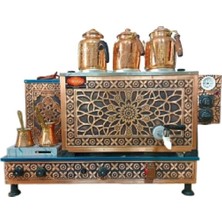 Demasan Orjinal Tiryaki Marka 3 Demlikli Bakır Tam Otomatik Sistem Çay Ocağı Kazanı, Semaver