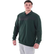 Maruf Shop Erkek Battal Beden 158 Kiloya Kadar Uygun Bedenli Geniş Kalıp Baskılı Polo Yaka Selanik Sweat