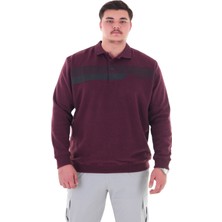 Maruf Shop Erkek Battal Beden 158 Kiloya Kadar Uygun Bedenli Geniş Kalıp Baskılı Polo Yaka Selanik Sweat