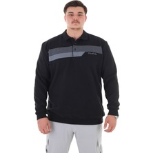Maruf Shop Erkek Battal Beden 158 Kiloya Kadar Uygun Bedenli Geniş Kalıp Baskılı Polo Yaka Selanik Sweat