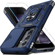 Kip GSM Galaxy S26 Plus Uyumlu Ekran Koruyucu Kılıf Sürgülü Yüzüklü Standlı Darbe Emici Tank Kapak