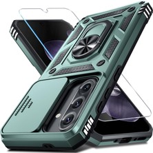 Kip GSM Galaxy S26 Uyumlu Ekran Koruyucu Kılıf Sürgülü Yüzüklü Standlı Darbe Emici Tank Kapak