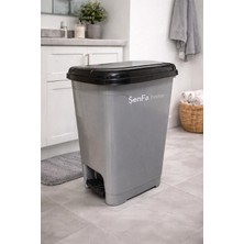 Pedallı Iç Kovalı Çöp Kovası 40 Lt Koyu Gri -Geniş Hacimli