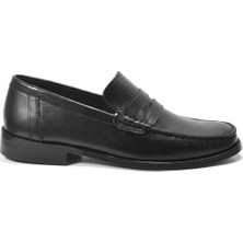 Onlo Ayakkabı Lk-1 Hakiki Deri Siyah Mokasen Rok Kösele Erkek Ayakkabı