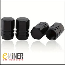 Carada ® 4 Adet Siyah Alüminyum Hexagon Sibop Kapağı Seti