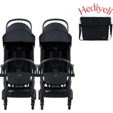 Bumprider Connect³ Ikiz Bebek Arabası Black - Black & Yan Bakım Çantası Hediyeli