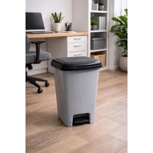 Pedallı Iç Kovasız 25 Lt Çöp Kovası Gri-Siyah