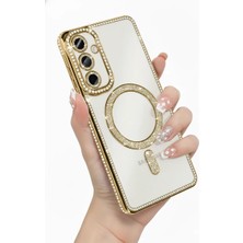 Kip GSM Galaxy S26 Plus Uyumlu Kılıf Simli Magsafe Şarj Destekli Kamera Lens Korumalı Parıltılı Kapak