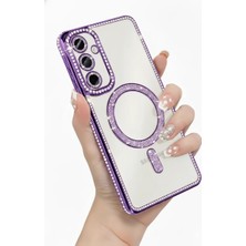 Kip GSM Galaxy S26 Plus Uyumlu Kılıf Simli Magsafe Şarj Destekli Kamera Lens Korumalı Parıltılı Kapak