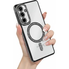 Kip GSM Galaxy S26 Plus Uyumlu Kılıf Simli Magsafe Şarj Destekli Kamera Lens Korumalı Parıltılı Kapak