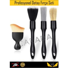 Carada Profesyonel Oto Detaylı Temizlik Fırçası Seti (4 Adet) Premium Seri