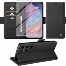 Kip GSM Galaxy S26 Ultra Uyumlu Ekran Koruyuculu Kılıf Kapaklı Kartlıklı Deri Görünüm Standlı Kapak