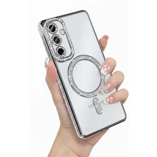Kip GSM Galaxy S26 Plus Uyumlu Kılıf Simli Magsafe Şarj Destekli Kamera Lens Korumalı Parıltılı Kapak