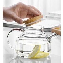 Toyigoo Bambu Kapaklı Borosilikat Cam Demlik 1000ML ROYALEKS-CM-2000 TYG-84037RS